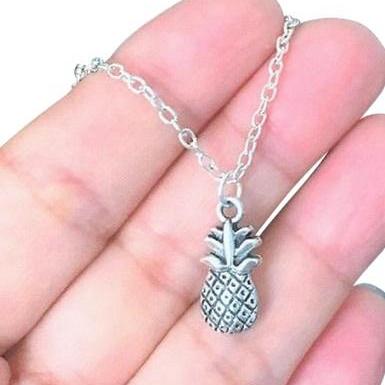 - Pineapple Necklace, Dainty Necklace, Bff..