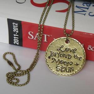 Christmas Gift Love Letter Round Pendant Necklace