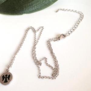 Tiny Guardian Angel Charm Necklace, Birthday Gifts