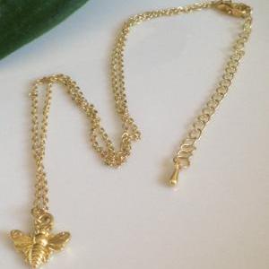 Bumblebee Necklace - 24k Gold Dipped Honey Bee..