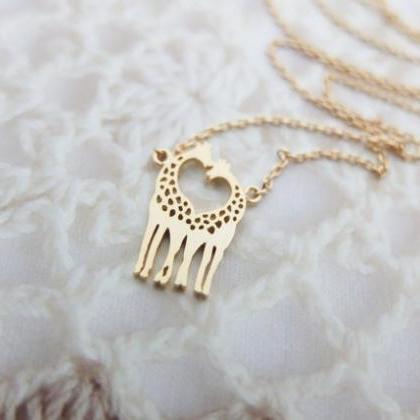 Gold Giraffe Necklace Gold Necklace Animal..