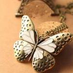 Classical Fashion Noble White Wings Butterfly..