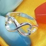 Sterling Silver 2 Heart Ring, Size 6