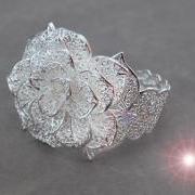 Rose Flower .925 Sterling Silver Ring, Adjustable Size