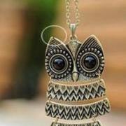 New Vintage Big Owl Pendant Necklace