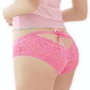 New Sexy Butterfly Lace Womens Panties Pink