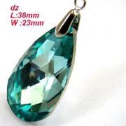  Sparking Faceted Teardrop Glass Crystal Pendant Necklace 