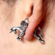  1 Pair Unicorn Through Ear Stud Cuff Wrap Earring Temptation Accessories 