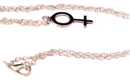 - Silver Feminist Symbol Necklace, Girl Power, Feminist Jewelry.