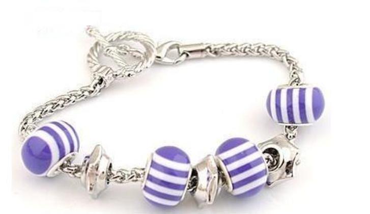Handmade Charm Multicolor European Beads Bracelet, !