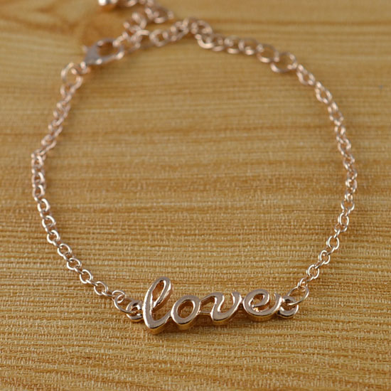 Fashion Simple Style Charm Gold Plated Love Bracelet / Anklet