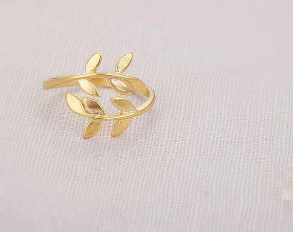 Gold Leaf Ring Gold Ring Dainty Ring Adjustable Ring Gold Branch Ring Christmas Gift Mom Birthday Gift Friend Birthday Gift Sister