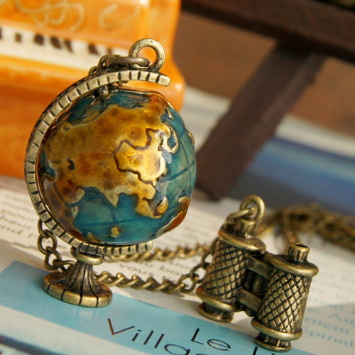 Vintage Globe Telescope Pendant Necklace on Luulla