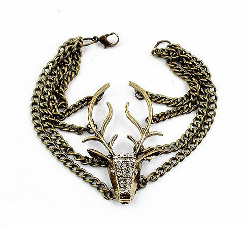 Rhinestone Deer Bracelet