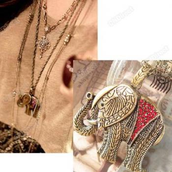 Vintage Hand Carved Lucky Elepant Necklace Selected by Anna Corinna
